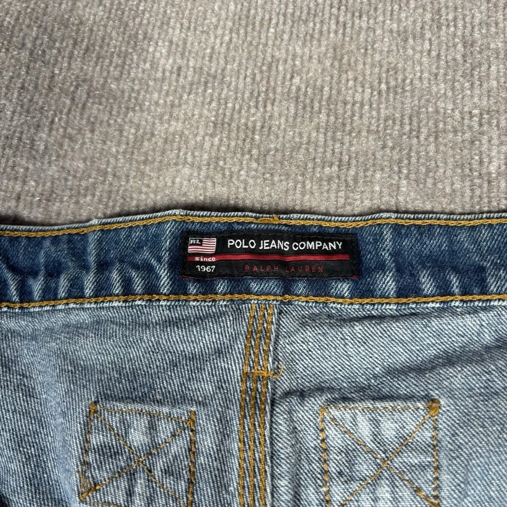 Vintage Polo Jeans Co Ralph Lauren Jean Shorts Mens 38 Blue Denim Carpenter Logo